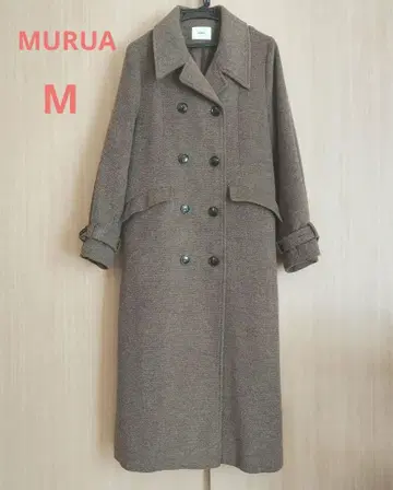 MURUA 체스터 코트 M 더블 맥시 길이 롱 코트 무루아