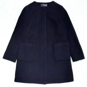 어반 리서치 도어스 노카라 코트 울 헤링본 네이비