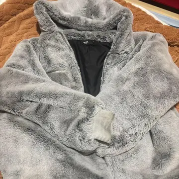 AZUL 그레이 플리스 후드 부착 자켓