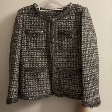 그레이 계열 트위드 자켓