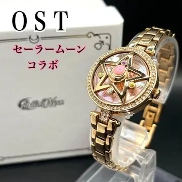 미사용품 ost 손목시계 세일러문 콜라보 비쥬 골드 가동품