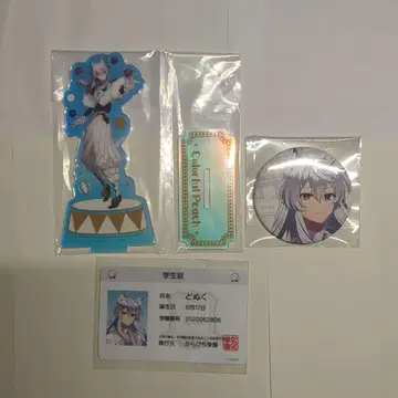 컬러풀 피치 카라피치 파라다이스 캔뱃지 학생증 아크릴 스탠드 도누쿠