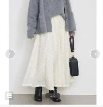 SLOBE IENA 슬로브 이에나 자카드 랜덤 절개 스커트 화이트