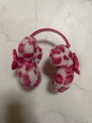 디즈니 레오파드 무늬 핑크 귀도리