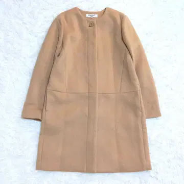 내추럴 뷰티 베이직 노카라 울 코트 베이지 M