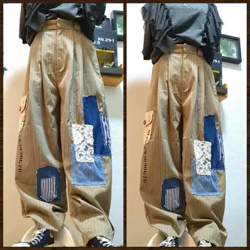 2턱 스트라이프 팬츠 리메이크