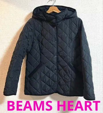 BEAMS HEART 퀼팅 후드 자켓