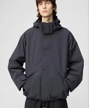 UNIQLO 블록 테크 유틸리티 후드티 다크 그레이