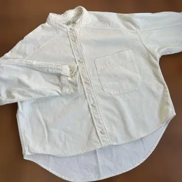 BLANC 코듀로이 셔츠 펄 버튼 아이보리