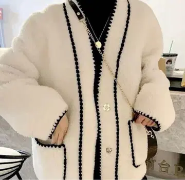 보아 자켓 코트 숏 스티치 가디건