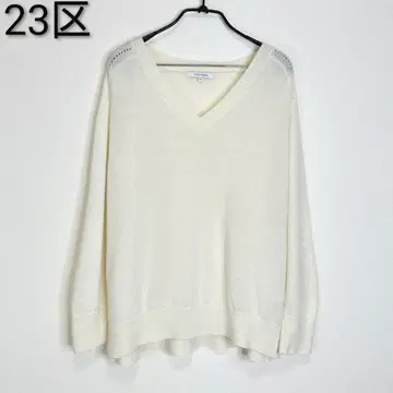 23구 빅 사이즈 캐시미어 혼방 V넥 니트