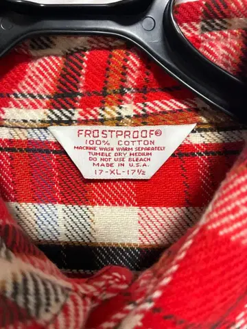 Frostproof 체크 무늬 플란넬 셔츠 70s