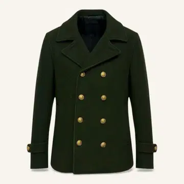 HARE 피코트 M 다크 그린 골드 버튼 나폴레옹풍 울 코트