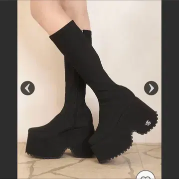 블랙 롱 부츠 통굽