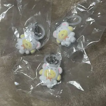 3개 세트 폭신폭신 스노우 산리오 마커 액세서리 폼폼푸딩