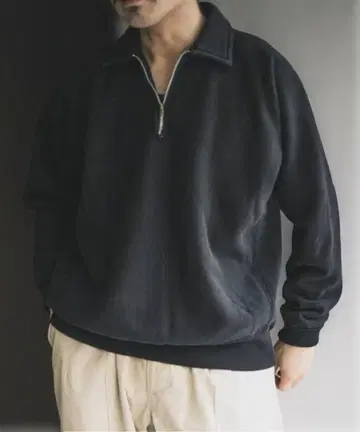 A.PRESSE 빈티지 하프 집 스웨트셔츠 3