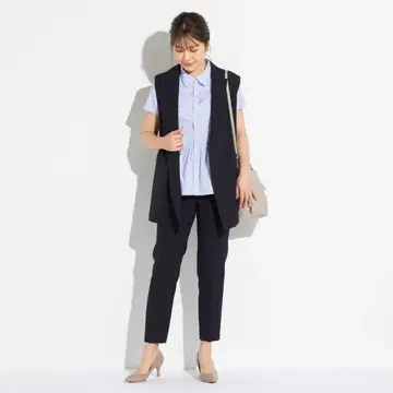 AOKI 베스트 (지레) 스트레치 셋업 LES MUES 상하의 네이비