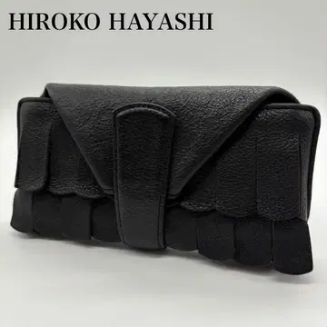 [ 새상품급 ] 히로코 하야시 장지갑 프란자 가죽 멀티 포켓 블랙