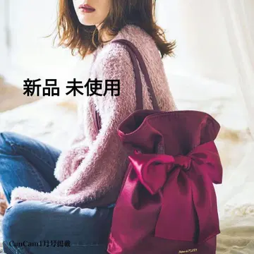 새상품 메종 드 플뢰르 Liane 복조리 리본 백팩 레드 빨간색