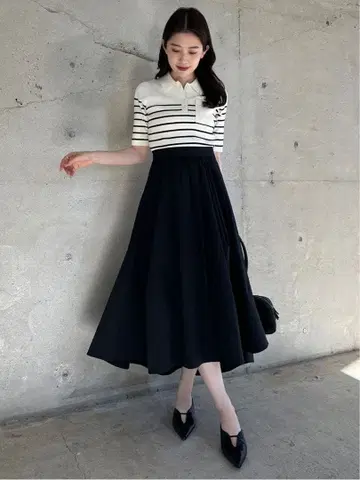 anuans 아뉴앙스 폴로 니트 도킹 원피스 M