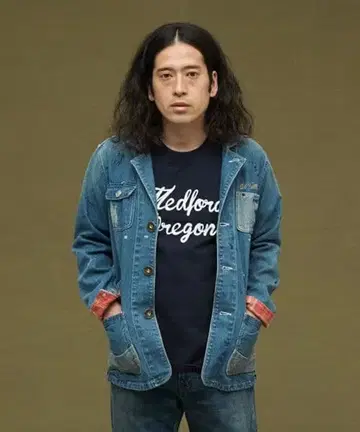 피스 마타요시 나오키 x Denime Gear 페인트 데님 자켓 L