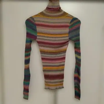 멀티 컬러 니트 스웨터 하이넥 일본제