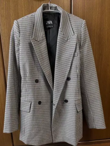 ZARA 체크 테일러드 자켓