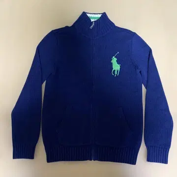 랄프 로렌 빅 로고 니트 L 사이즈 풀 집업 코튼 니트