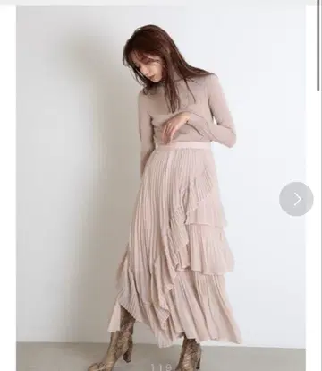 SNIDEL 플리츠 티어드 스커트