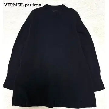 새상품급 베르메르 이에나 울 캐시미어 하이넥 플레어 니트 블랙