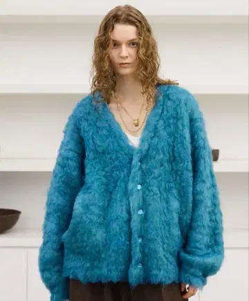 [ SOERTE ] 슈퍼 볼륨 샤기 니트 가디건