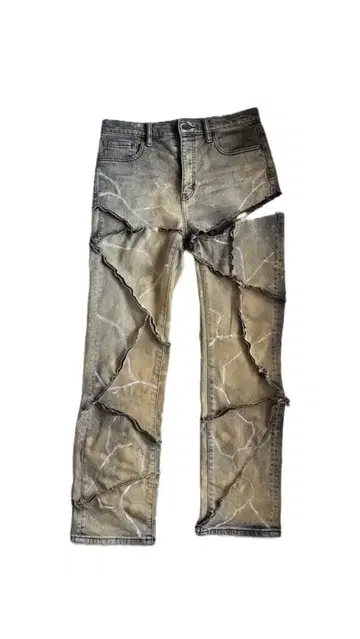 유니크 컷 아웃 데님 팬츠