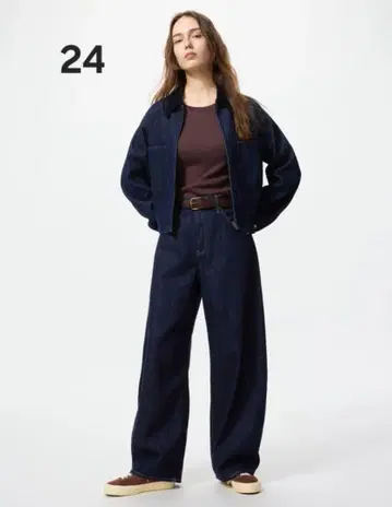 유니클로 배기 커브 진 데님