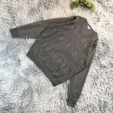 YUKI TORII [ L ] 울/캐시미어 그레이 V넥 긴팔 니트