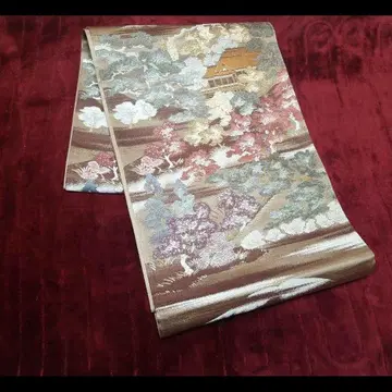 미사용 새상품, 품격 있는 순수 실크 후쿠로 오비입니다