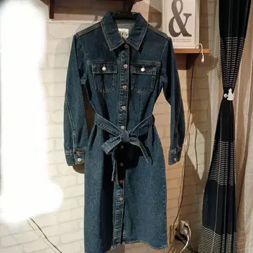 ZARA 데님 원피스 허리 리본 포함