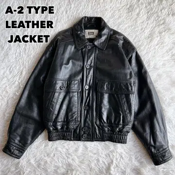 빈티지 라무 가죽 자켓 A-2 타입 플라이트 봄버 충전솜 쇼트 기장