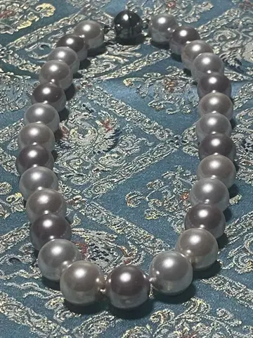 진주 목걸이 그레이 실버 퍼플