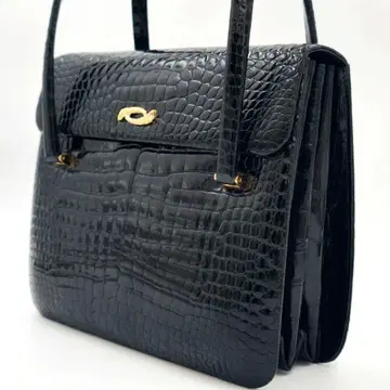 [ 새상품급 고급 ] 크로커다일 핸드백 포멀 샤이니