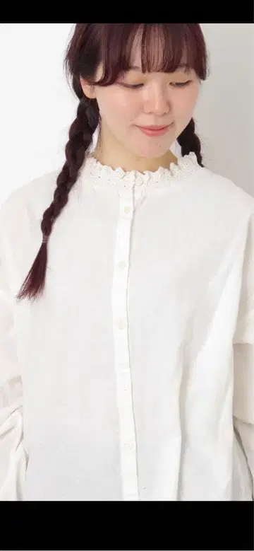 사만사 모스모스 레이스 셔링 2WAY 블라우스 오프 프리 사이즈