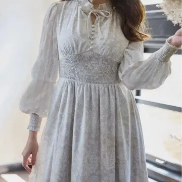 Winter Floral Long-sleeve Dress