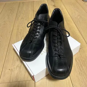 비아마드라스 블랙 가죽 드레스 슈즈 하이컷 26EEE