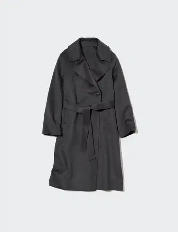 UNIQLO 더블 페이스 롱 코트 GRAY