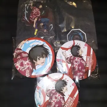 사카모토 데이즈 세가 럭키 쿠지 나구모 BIG 캔뱃지 아크릴 스탠드 3종