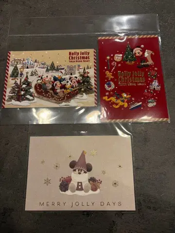 [새상품] 미키 미니 홀리데이 카드 3장 세트