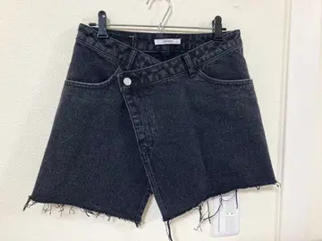 Discoat US 코튼 데님 랩스커트