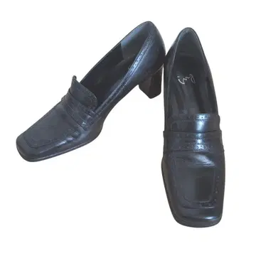 잉그 ing 펌프스 로퍼 힐 블랙 24.5 가죽 넓은 폭