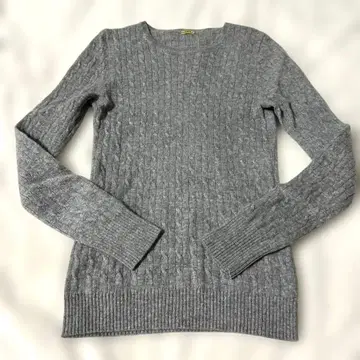 JCREW 캐시미어 그레이 케이블 짜임 긴팔 니트