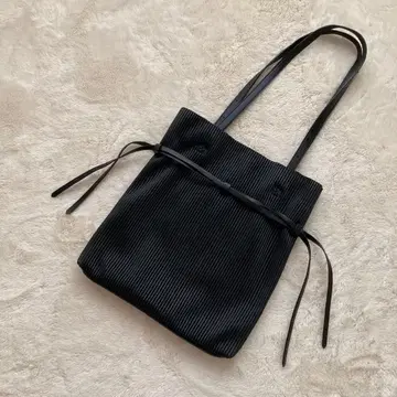 트랜스워크 토트백 플리츠 가공 숄더백 블랙 복조리