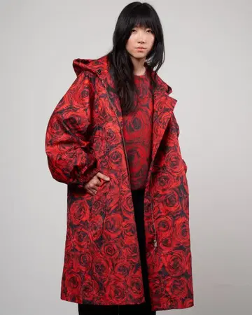 dries van noten 실크 혼방 RUBEN COAT 후디드 코트